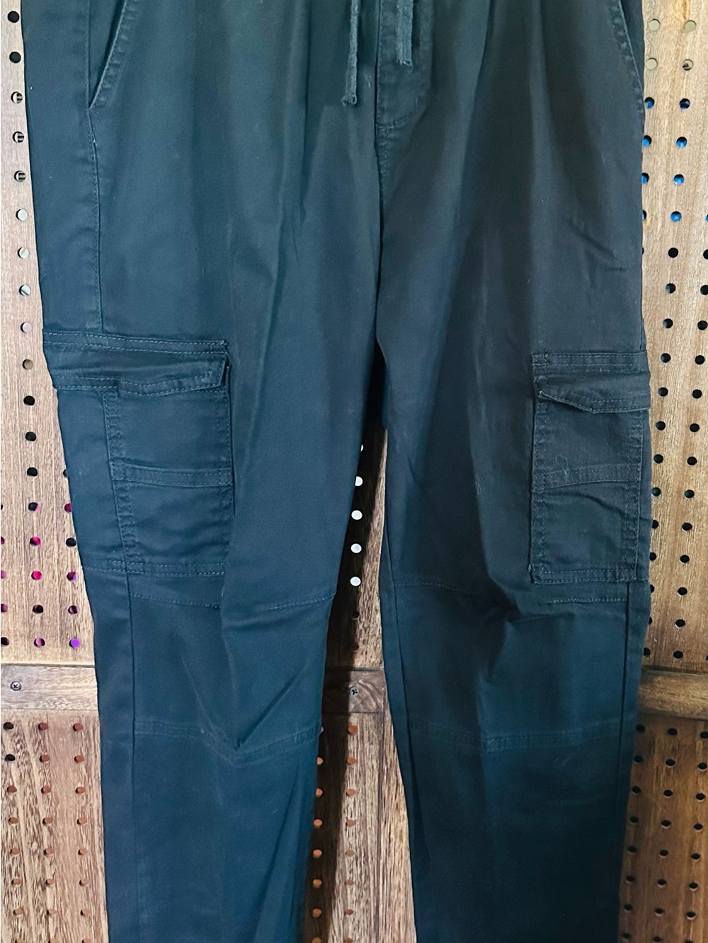 Rocawear Men's Black Cargo Pants - Drawstring Waist Size M Pre Owner